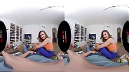 Young babe with nice tits rides dick POV (VR)