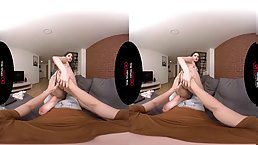 Young brunette girl rides dick POV (VR)
