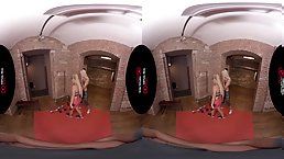 Nice POV threesome fuck with two sexy blondes (VR)