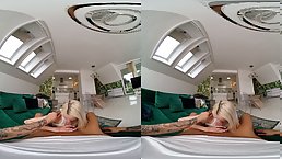 Small tits blonde teen gets nice POV dicking (VR)