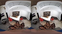 Nice POV foursome with ebony babes Ana Foxx, Chanel Heart and Evi Rei ()VR