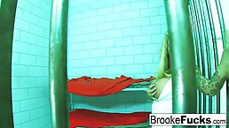 Gorgeous blonde MILF Brooke get down and dirty in jail