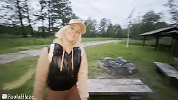 18 y.o. blonde babe gets fucked POV with cum in her mouth
