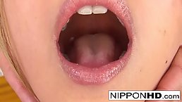 Busty Japanese cheerleader gets fucked by two guys and covered in jizz