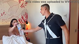 Hot couple sharing sex with friend and delivery guy in an orgy