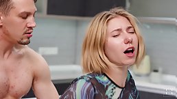 Young blonde anime girl gets fucked with cum in mouth