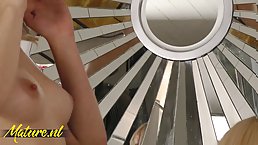Blonde cheerleader stepdaughter gets lesbian lesson from her stepmom