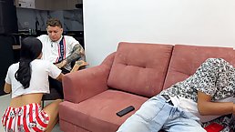 Round ass young Latina babe gets fucked from behind