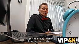 18 y.o. sexy brunette girl gets her pussy drilled in the office