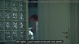 Tattooed redhead MILF gets fucked and creampied by her stepson