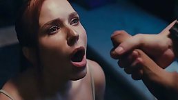 Small tits redhead babe gets her shaved pussy pounded