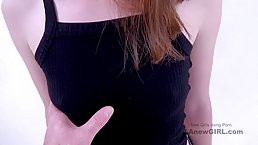 Tiny tits redhead babe gets her shaved pussy fucked after blowjob (POV)