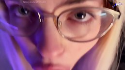 Busty blonde stepsis with glasses deepthroats good