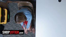 Sexy babe Blair Williams regretted stealing when the officer took her to the backroom
