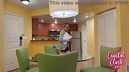 Amateur blonde MILF with glasses gets her pussy pounded POV by huge cock