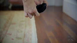 Busty redhead MILF in stockings rides dick after titfuck