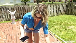 Sexy blonde MILF with nice boobs Cory Chase bangs her stepson (POV)
