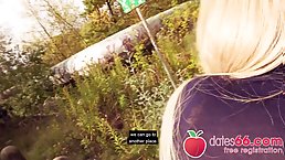 Small tits blonde MILF Tania Swank gets fucked outdoor (POV)