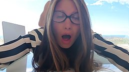 Amateur brunette MILF Miss Driada gets her pussy pounded after blowjob