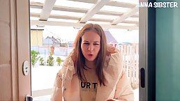Young brunette girl with small tits gets her pussy fucked POV