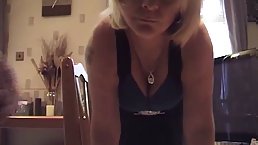 Amateur blonde MILF sucks dick and gives pussy