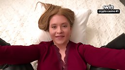 Sexy redhead babe with nice tits gets fucked hot with cum on her face