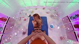 Petite Asian girl in fishnet stockings gets fucked POV