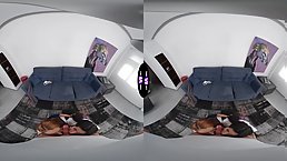 Naughty babe Mini Mitzi surprises her BF with girlfriend (VR)