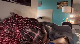 Amateur ebony slut sucks stepdad's big black cock