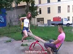 Incredibly cute teen brunette fucked