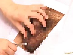 Horny hairdress from Japan gives a dude a handjob instead of a haircut and loves it!  