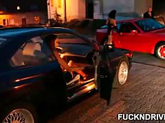 A beautiful teen girl is letting her boyfriend fuck her hard in the garage