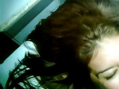 Eager girlfriend is bent over for her boyfriend who wants to finish all over her cute face