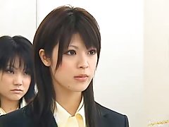 Japanese bitches with hairy muffs are giving speeches and showing their cunts off