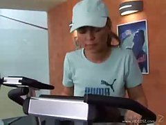Fresh teen sucks her personal trainer's cock to pay off her work out classes she had with him