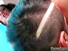 Horny chick had her pussy licked and since she was eager for cock she took it deep down her throat