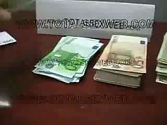 Cute teen gor money to find a gloryhole and suck a cock that comes out of it