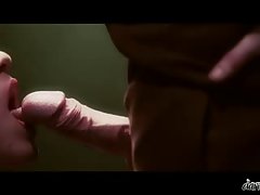 A hot looking lady is forced to swallow down a big load of cum in a hot forced sex scene