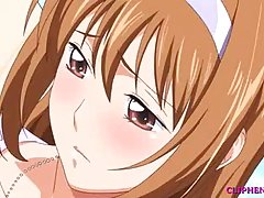 Hentai series of an innocent looking girl who is practising sex in public place