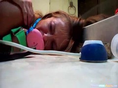 Dirty talking public bathroom sex with a submissive babe getting pounded hard