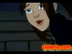 Hot animated hentai version of the X Men with a gorgeous brunette sucking cock