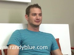 Great looking guy, Matt Valin lifts his blue shirt and starts touching his muscled body
