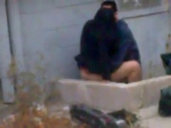 Horny couple was caught on tape while they were having sex in a public place