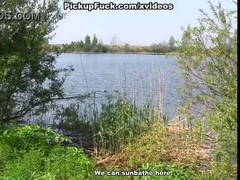 Two cute girls are having an outdoors sex adventure and squirting like crazy while cumming