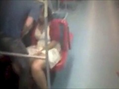 Lovely girl is having sex in a metro with a guy she has never seen, before