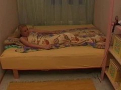 Blond girl was reading an erotic magazine and masturbating until her roommate decided to fuck her