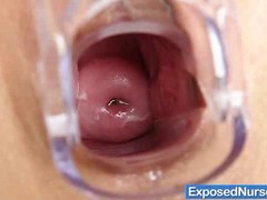 Nikki Angel is a naughty nurse who likes to strip, masturbate and expose her shaft