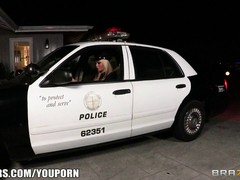 Halloween party gets broken up by a blonde big tittied slut who is up for a wild orgy