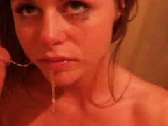 Passionate blonde is sucking her boyfriend's dick because she knows how much he likes it