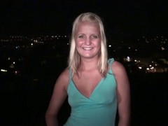 Blond teen is doing very naughty things in front of a stranger's camera, because she is drunk